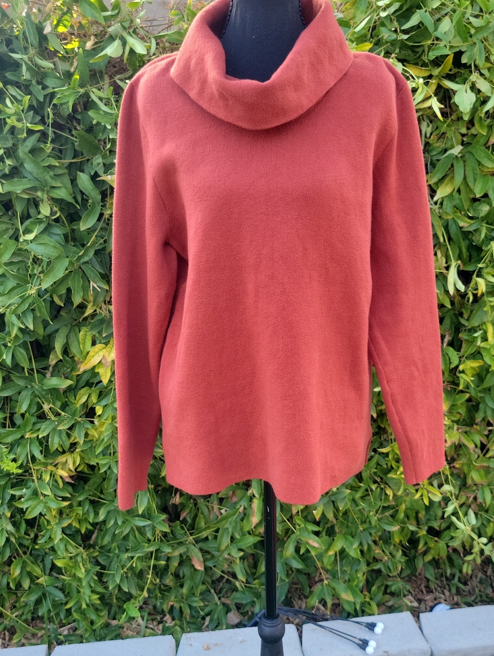 J. Jill Rust Cowl Neck Sweater M